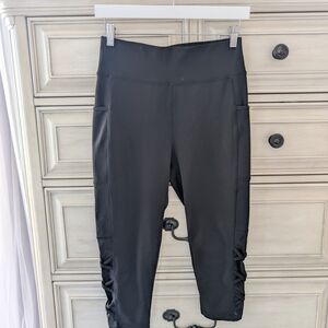 POP Fit Black High-Waisted Leggings with Side Ruching